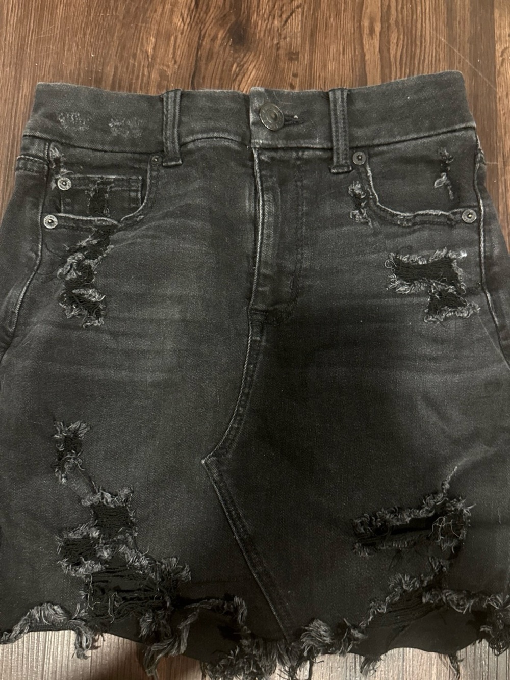 American Eagle Outfitters Black Denim Mini Skirt